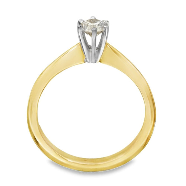 18ct Yellow Gold Diamond Engagement Ring - Size L½ - 0.33ct