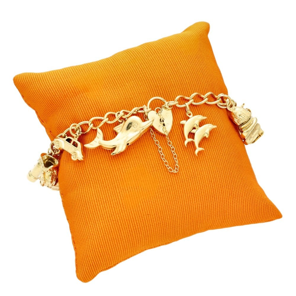 9ct Yellow Gold Charm Bracelet - 7" - 55.8g