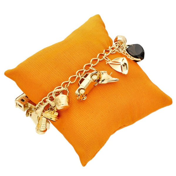 9ct Yellow Gold Charm Bracelet - 7" - 55.8g