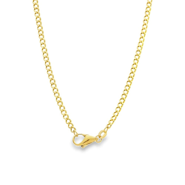 9ct Yellow Gold Closed Curb Chain - 22" - 9.7g