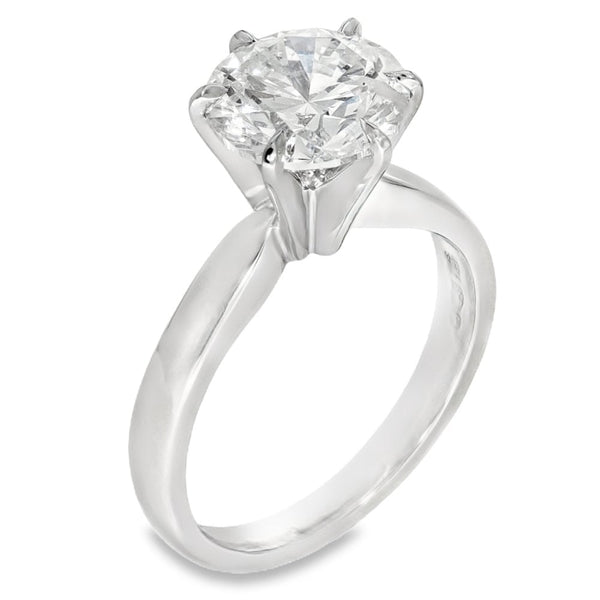 Ladies 18ct White Gold 3.01ct Diamond Solitaire Engagement Ring