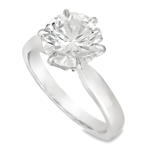 Ladies 18ct White Gold 3.01ct Diamond Solitaire Engagement Ring