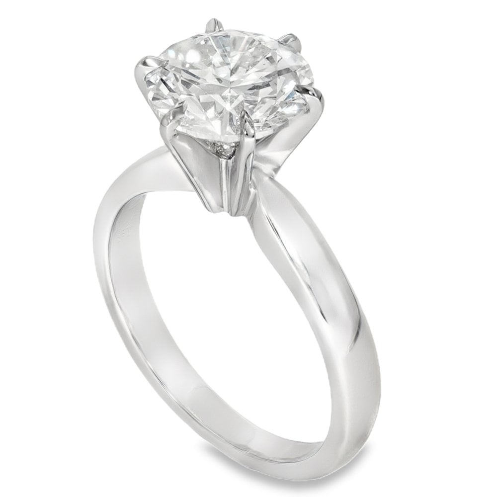 Ladies 18ct White Gold 3.01ct Diamond Solitaire Engagement Ring