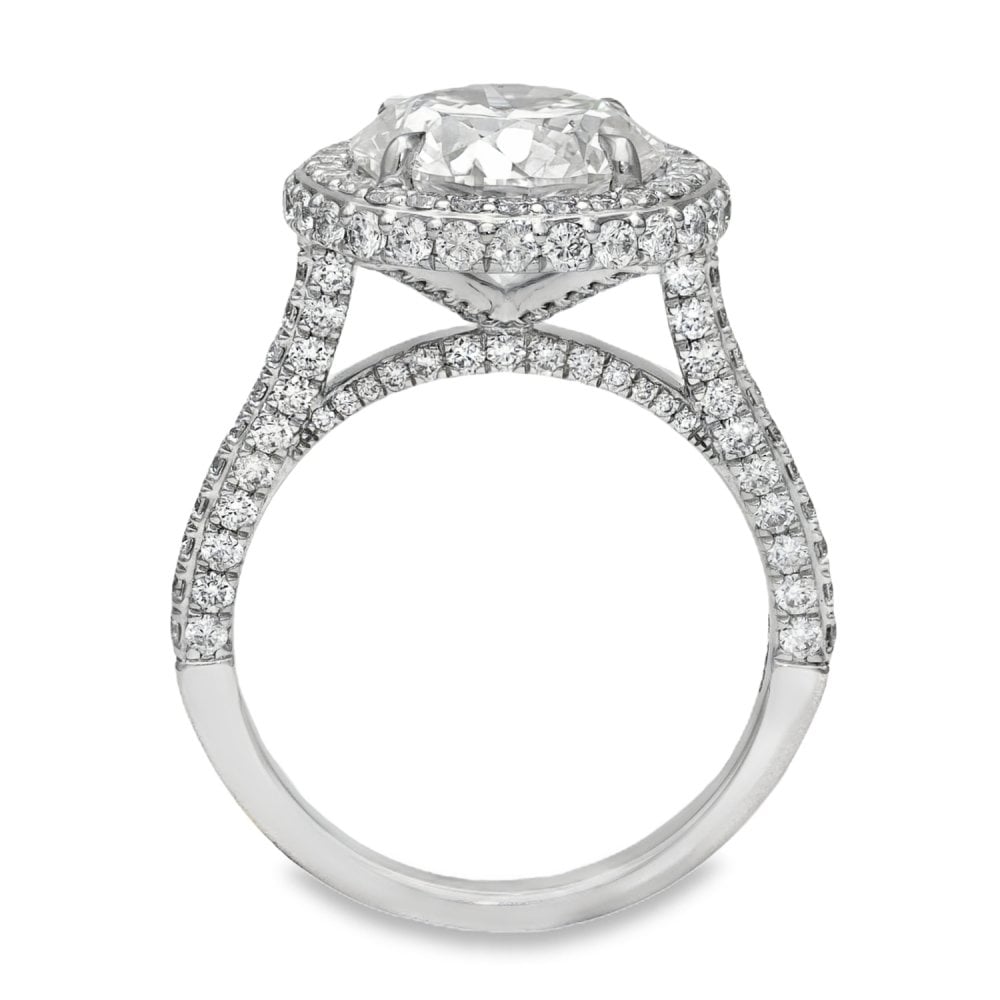 Ladies Platinum Certified Diamond Halo Engagement Ring - 4.99ct