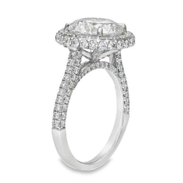 Ladies Platinum Certified Diamond Halo Engagement Ring - 4.99ct
