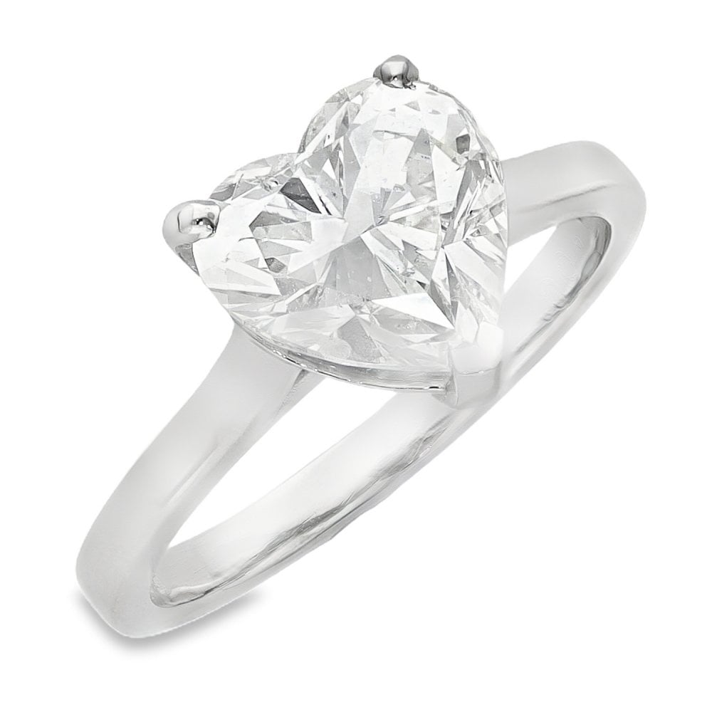 Platinum Certified 3.00ct Heart Shape Diamond Engagement Ring