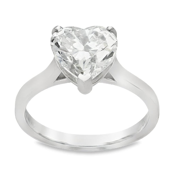 Platinum Certified 3.00ct Heart Shape Diamond Engagement Ring
