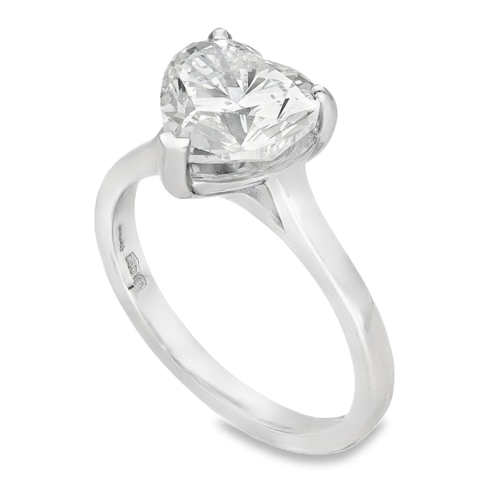 Platinum Certified 3.00ct Heart Shape Diamond Engagement Ring