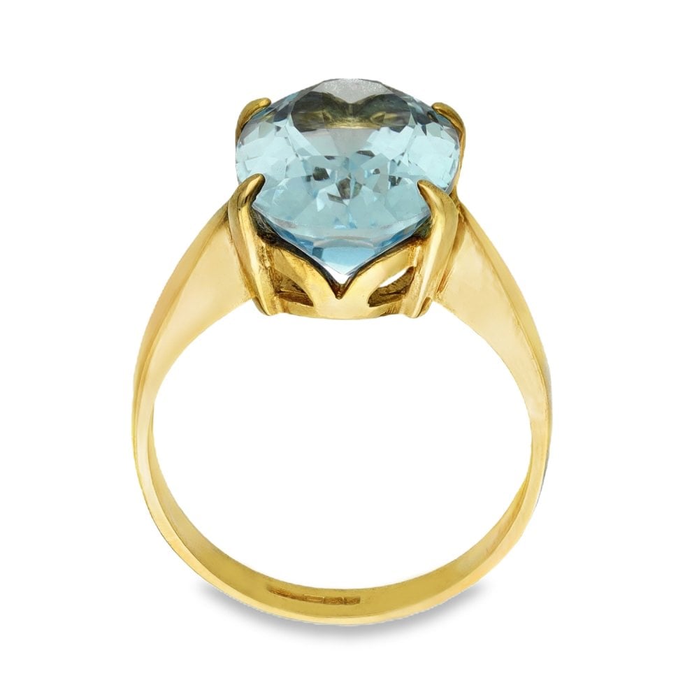 9ct Yellow Gold Oval-Cut Topaz Dress Ring - Size M½ - 14mm