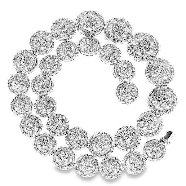18ct White Gold Graduated Diamond Collarette - 16" - 33.50ct