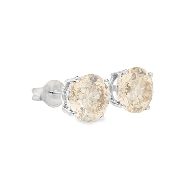Ladies 18ct White Gold Diamond Stud Earrings - 4.31ct