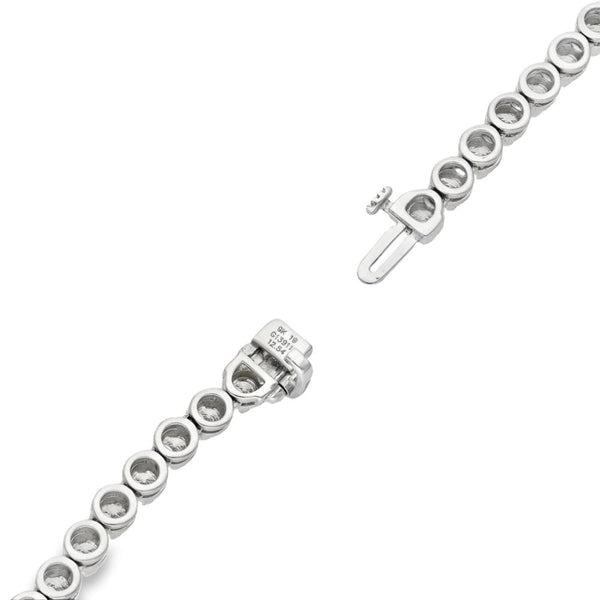 9ct White Gold Graduated Diamond Tennis Necklace - 17" - 12.54ct