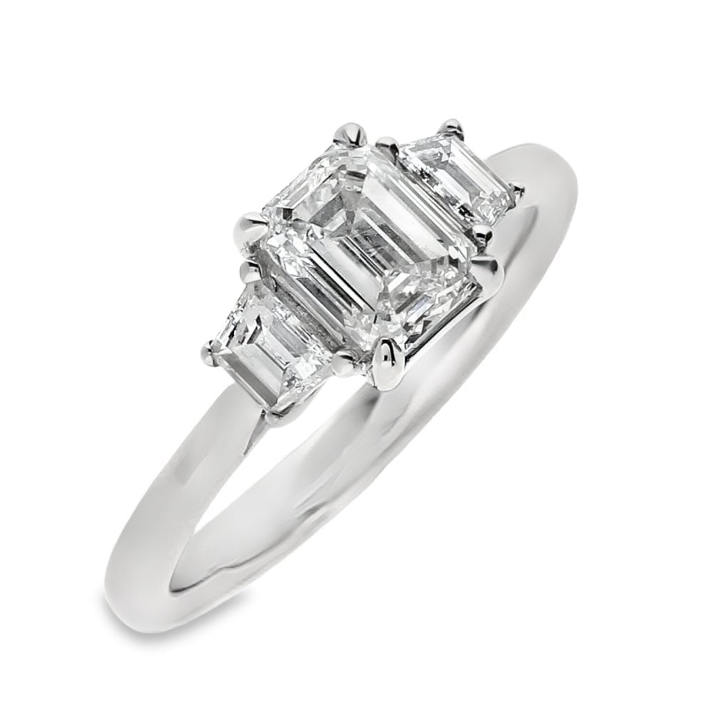 Ladies Platinum Certified Diamond Trilogy Ring - 1.41ct