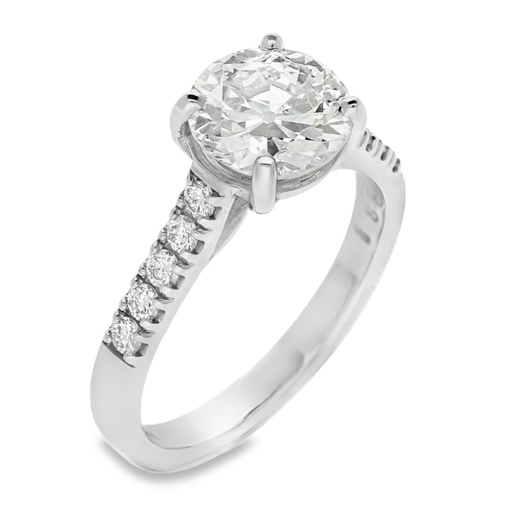 Ladies Platinum Diamond Engagement Ring - 2.18ct