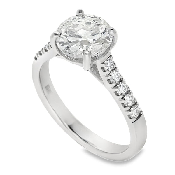 Ladies Platinum Diamond Engagement Ring - 2.18ct