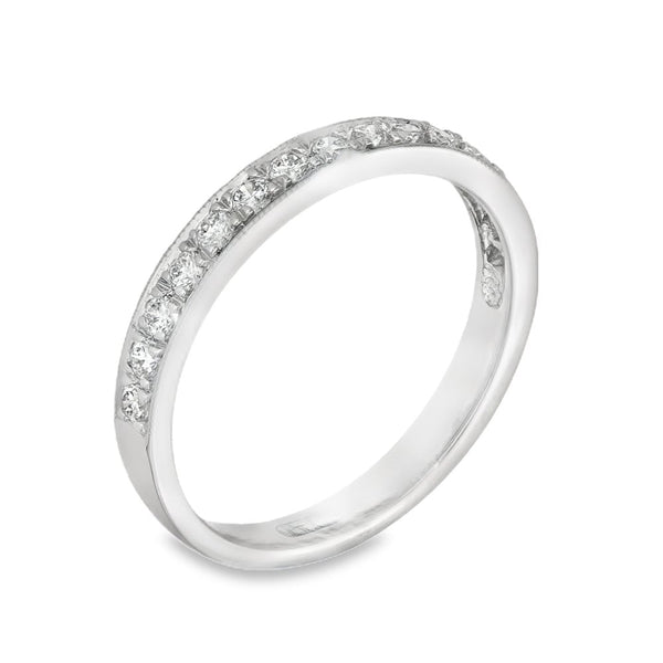 18ct White Gold Diamond Half-Eternity Ring - Size L½ - 0.33ct