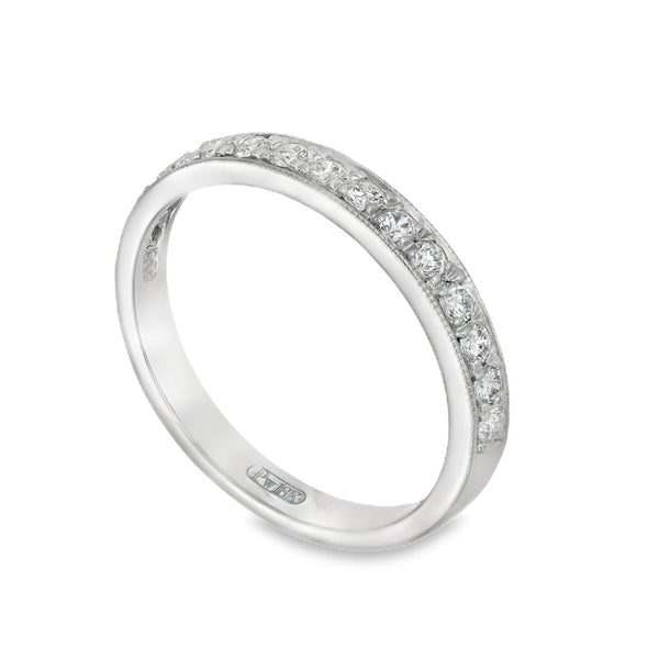 18ct White Gold Diamond Half-Eternity Ring - Size L½ - 0.33ct