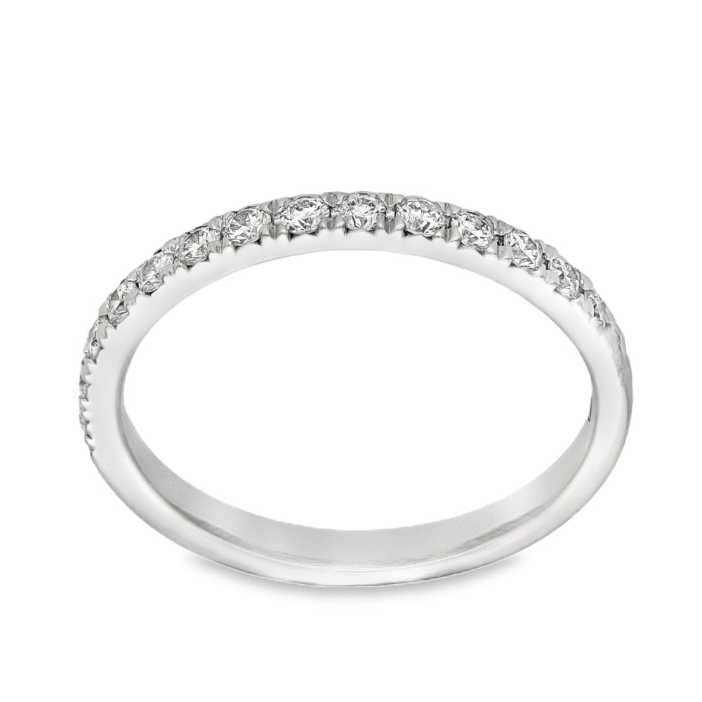 18ct White Gold Diamond Half-Eternity Ring - Size M½ - 0.33ct