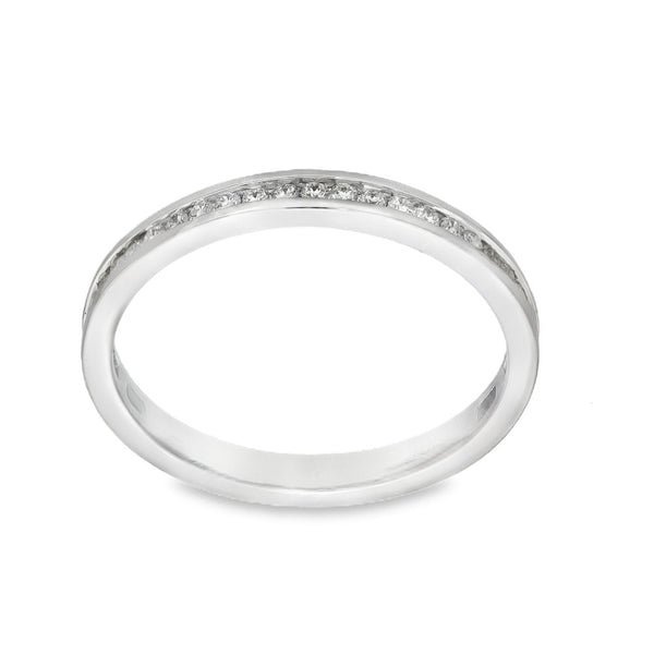 18ct White Gold Diamond Half-Eternity Ring - Size M½ - 0.25ct