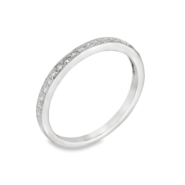 18ct White Gold Diamond Half-Eternity Ring - Size M - 0.15ct
