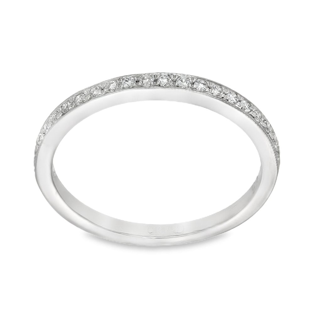 18ct White Gold Diamond Half-Eternity Ring - Size M - 0.15ct