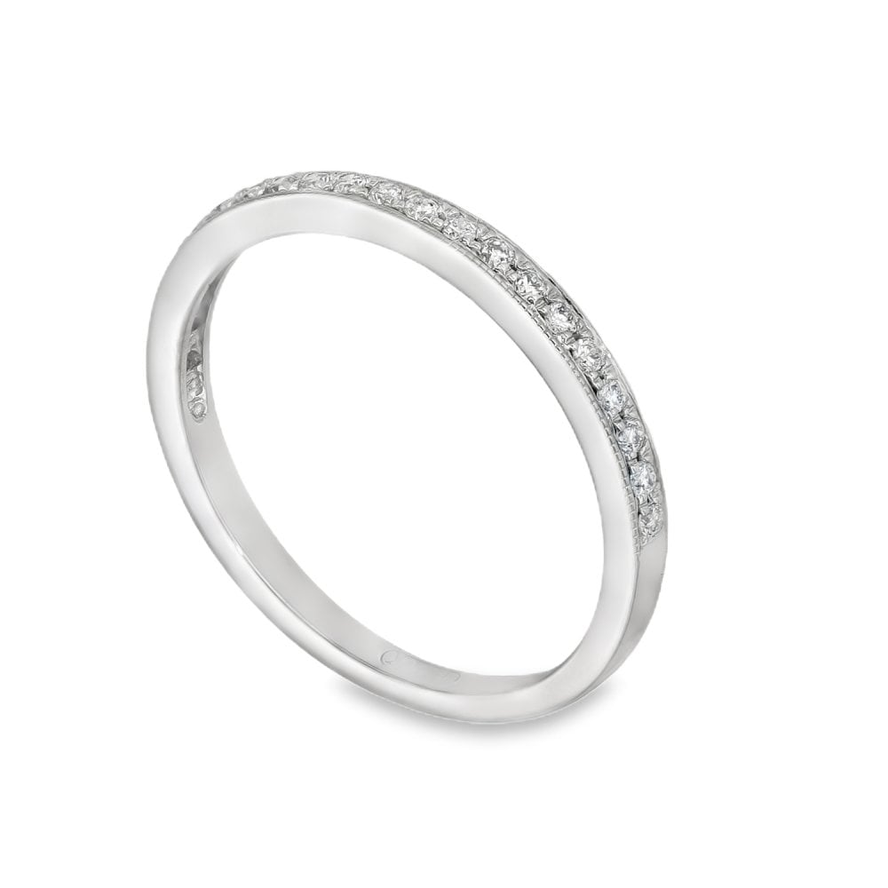 18ct White Gold Diamond Half-Eternity Ring - Size M - 0.15ct