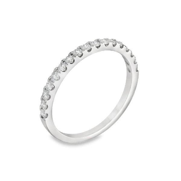 18ct White Gold Diamond Half-Eternity Ring - Size N - 0.38ct