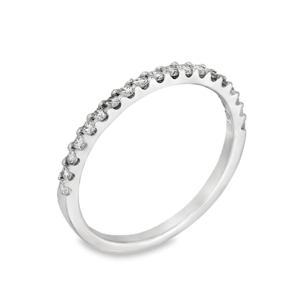 18ct White Gold Diamond Half-Eternity Ring - Size M - 0.25ct