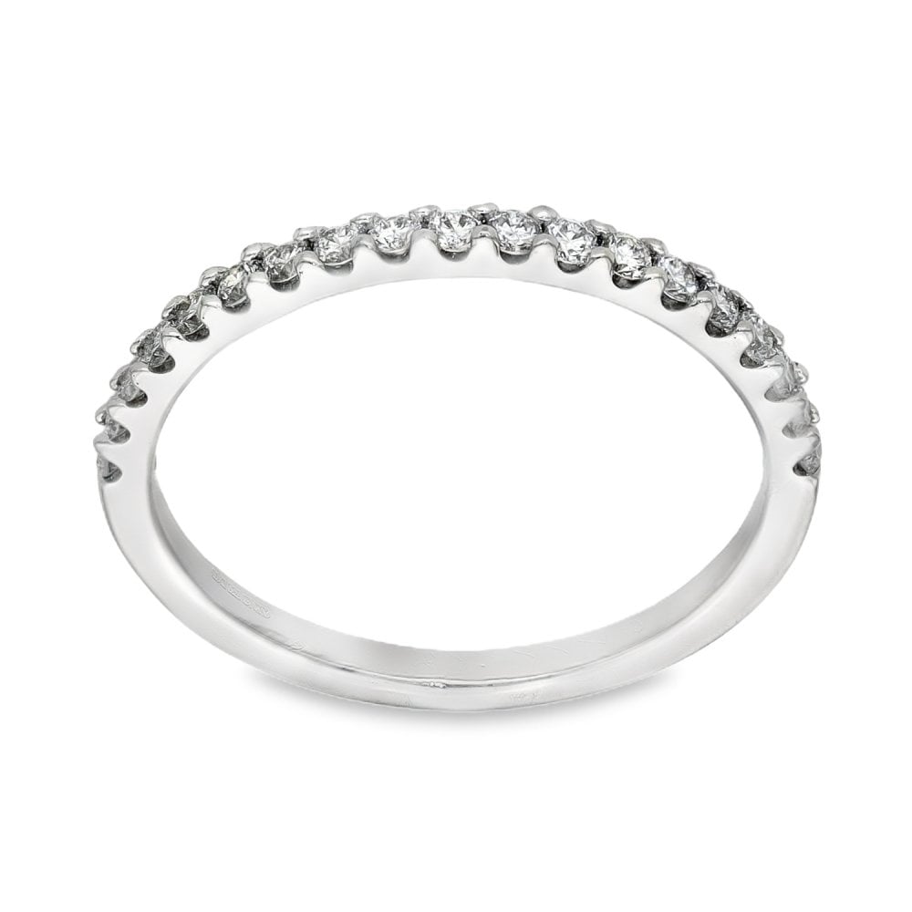 18ct White Gold Diamond Half-Eternity Ring - Size M - 0.25ct