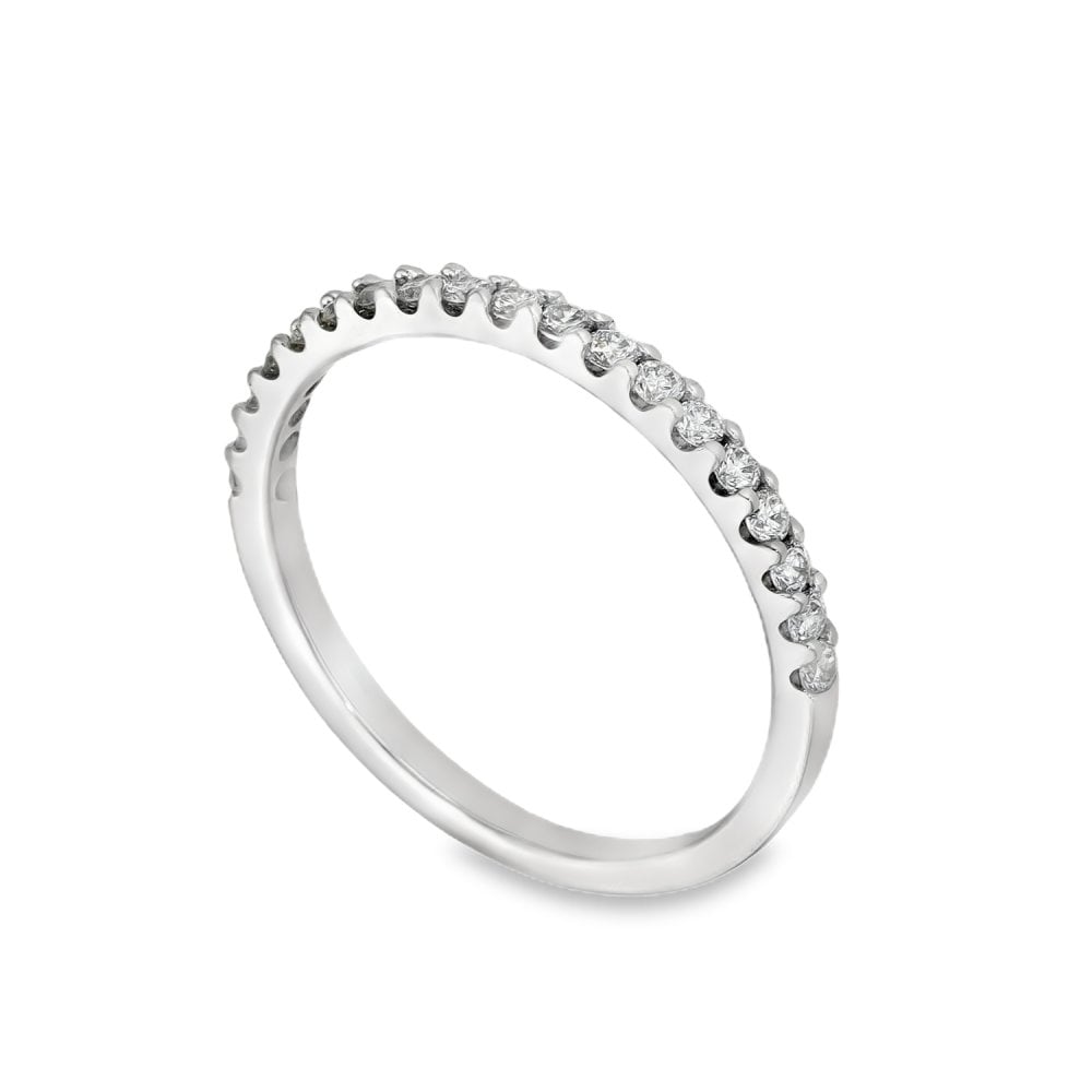 18ct White Gold Diamond Half-Eternity Ring - Size M - 0.25ct