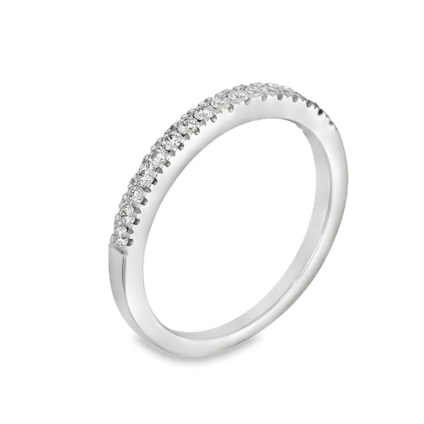 18ct White Gold Diamond Half-Eternity Ring - Size K - 0.15ct