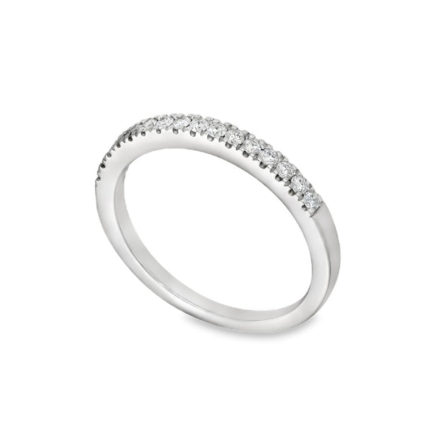 18ct White Gold Diamond Half-Eternity Ring - Size K - 0.15ct