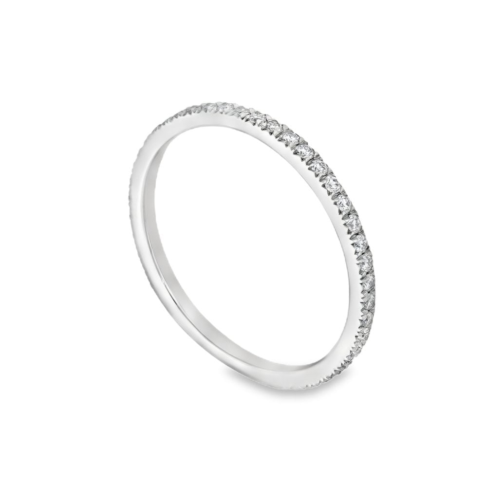 18ct White Gold Diamond Half-Eternity Ring - Size L½ - 0.25ct