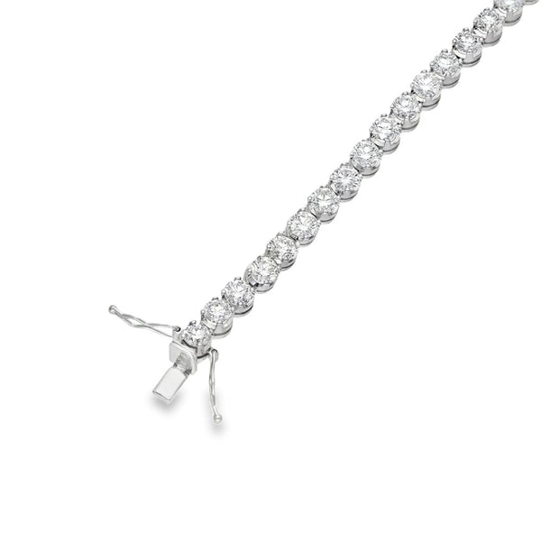 18ct White Gold 9.12ct Diamond Tennis Bracelet - 7" - 15.6g