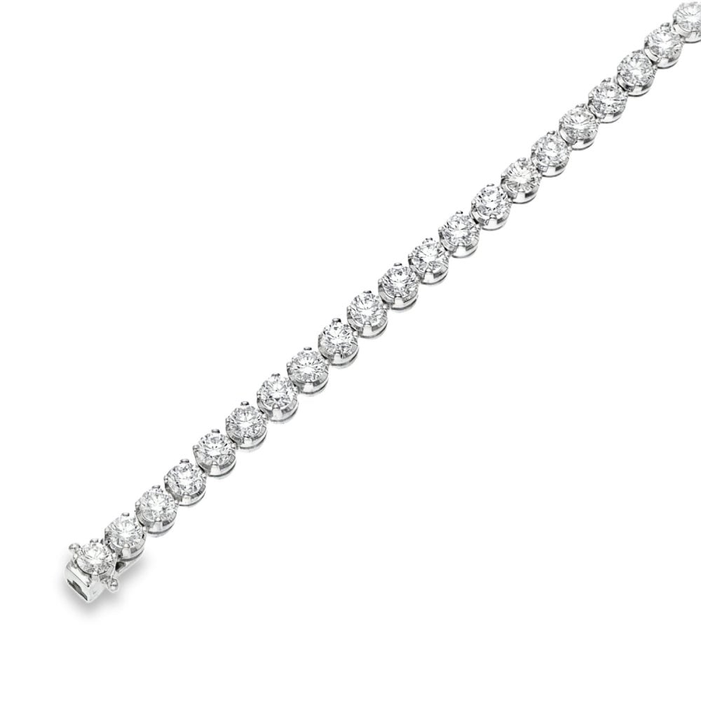 18ct White Gold 9.12ct Diamond Tennis Bracelet - 7" - 15.6g