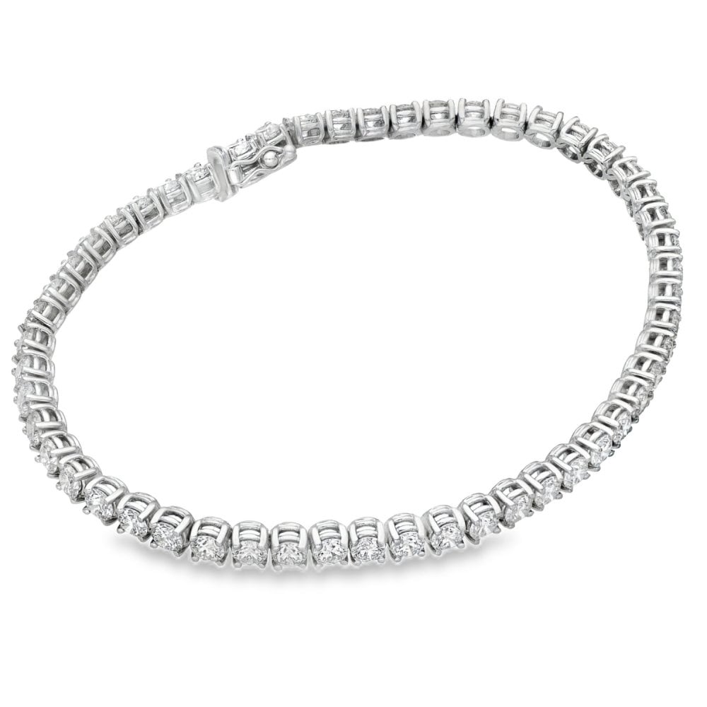 18ct White Gold Diamond Set Tennis Bracelet - 8.00ct