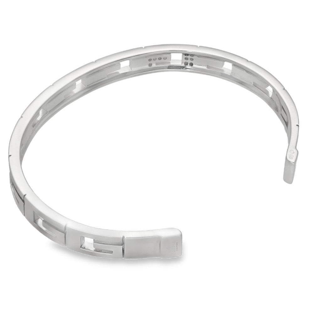 18ct White Gold Diamond Set Gucci Bangle - 18cm - 27.8g