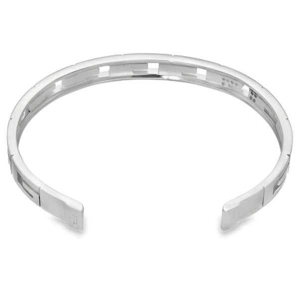 18ct White Gold Diamond Set Gucci Bangle - 18cm - 27.8g