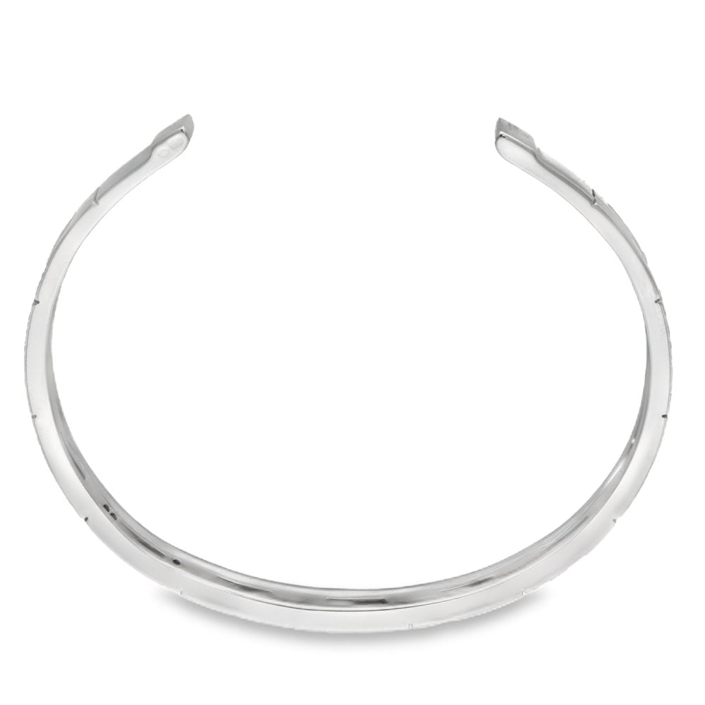 18ct White Gold Diamond Set Gucci Bangle - 18cm - 27.8g
