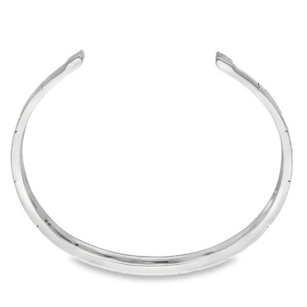 18ct White Gold Diamond Set Gucci Bangle - 18cm - 27.8g