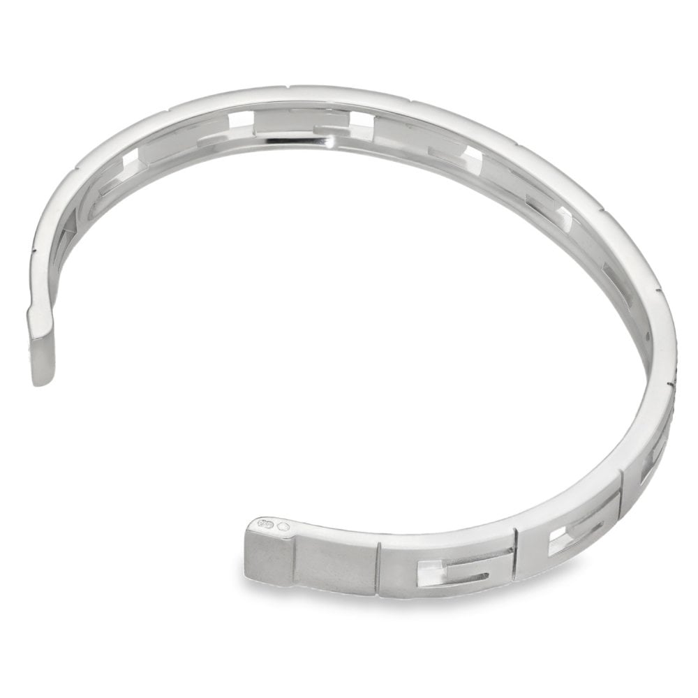 18ct White Gold Diamond Set Gucci Bangle - 18cm - 27.8g