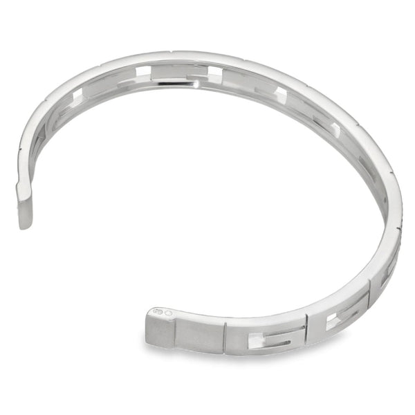 18ct White Gold Diamond Set Gucci Bangle - 18cm - 27.8g