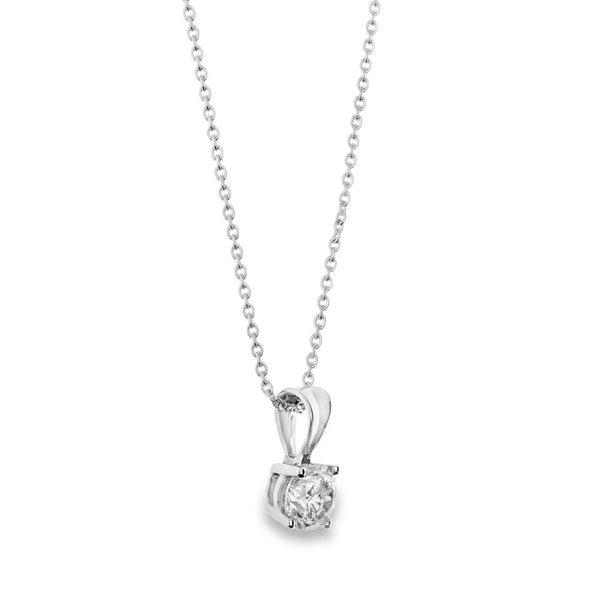 18ct White Gold Diamond Pendant & Necklace - 18" - 1.53ct