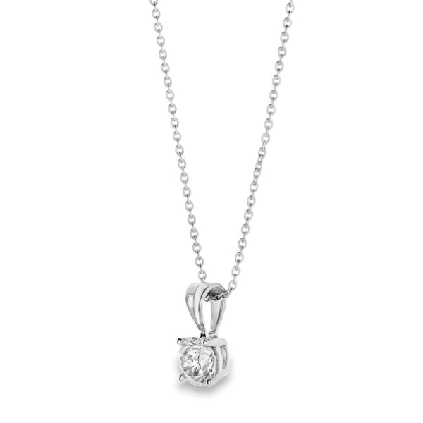 18ct White Gold Diamond Pendant & Necklace - 18" - 1.53ct