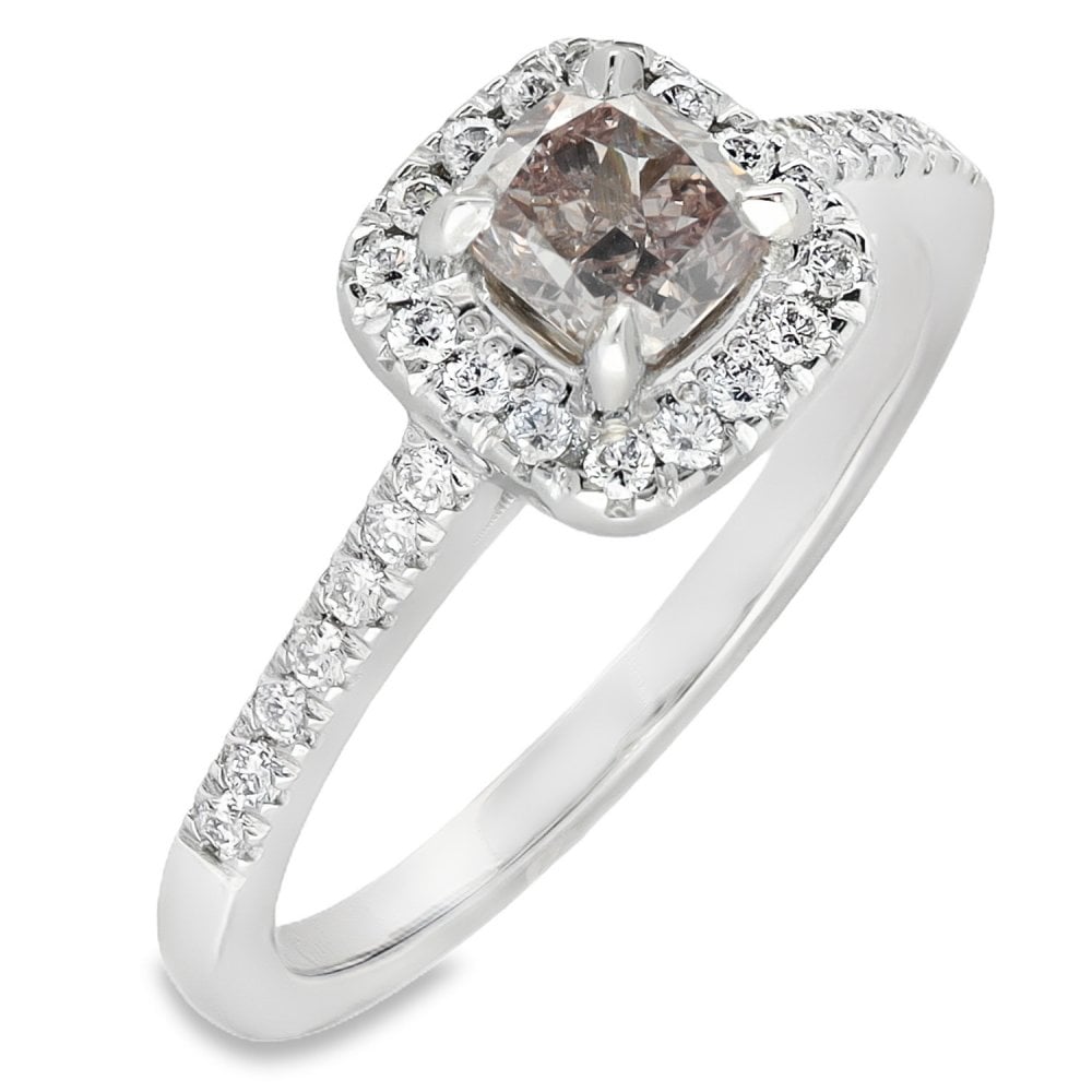 0.81ct Certified Fancy Purplish Pink Diamond Engagement Ring