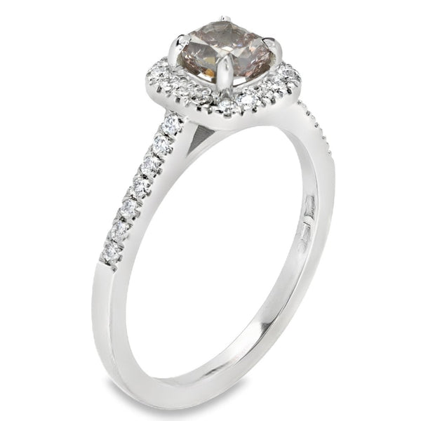 0.81ct Certified Fancy Purplish Pink Diamond Engagement Ring