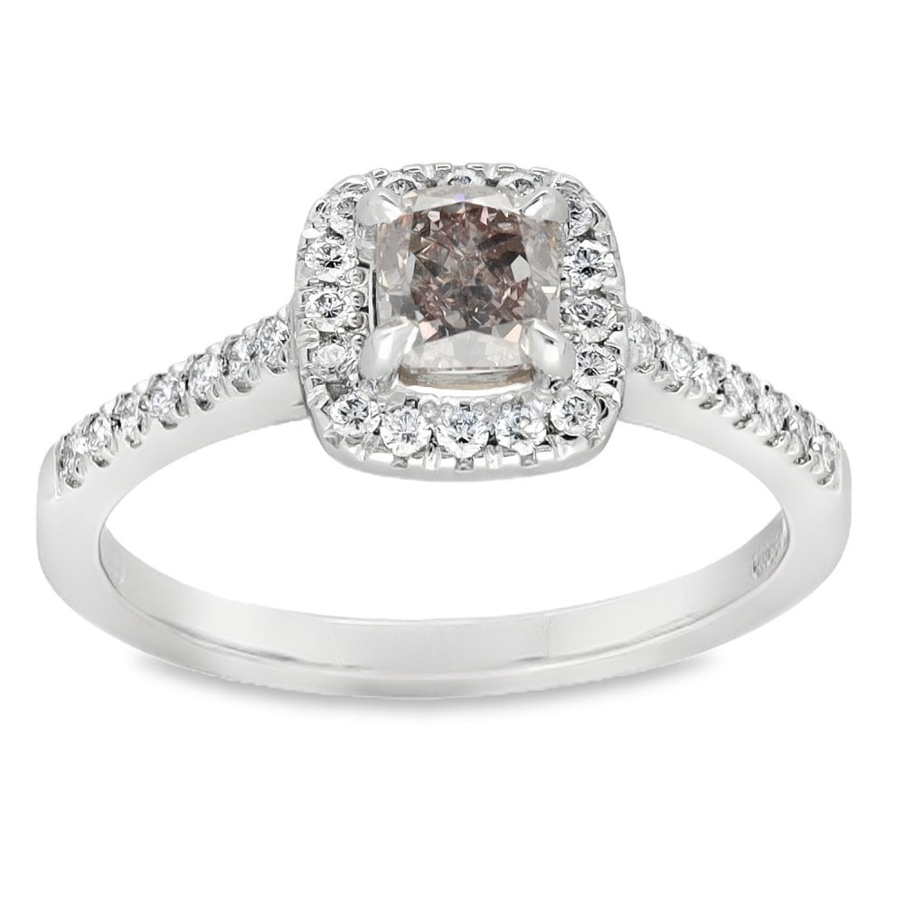 0.81ct Certified Fancy Purplish Pink Diamond Engagement Ring