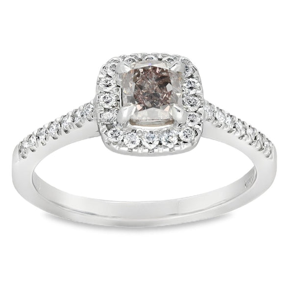 0.81ct Certified Fancy Purplish Pink Diamond Engagement Ring