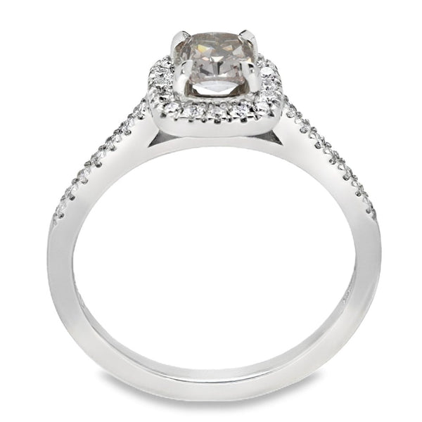 0.81ct Certified Fancy Purplish Pink Diamond Engagement Ring
