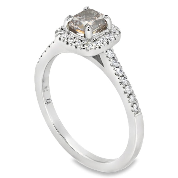 0.81ct Certified Fancy Purplish Pink Diamond Engagement Ring